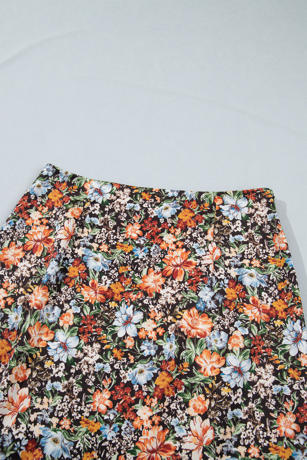 Multicolour Cheetah Print Trim Split Long Western Skirt