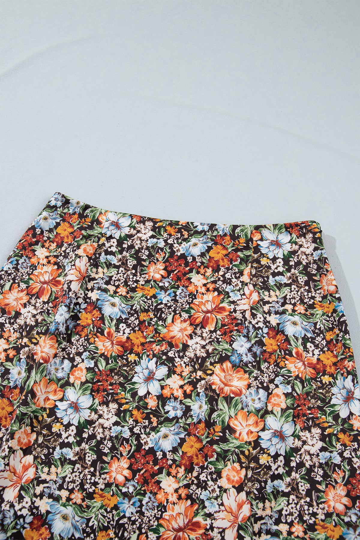 Multicolour Cheetah Print Trim Split Long Western Skirt