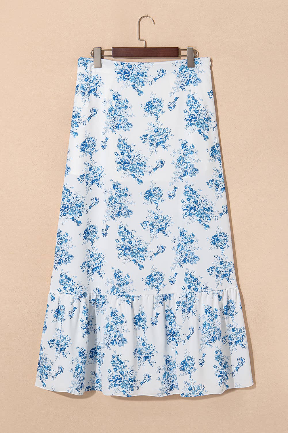 Boho Floral High Waist Ruffle Split Maxi Skirt | 2 Colors