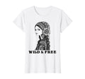 Wild And Free Boho Bohemian Hippie T-Shirt - Unique Graphic Unisex