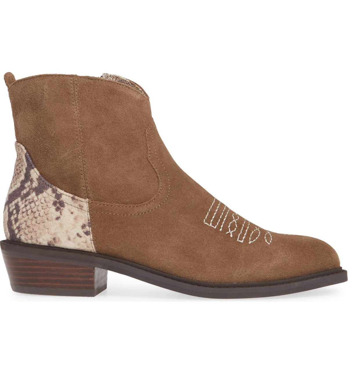 Montrose Natural Snake Skin Leather Booties