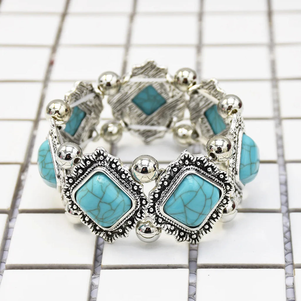 Bohemian Tribal Ethnic Bracelet Indian Vintage Turquoise Gypsy Boho Bangle Festival Travel Women Men Turkish African Jewelry