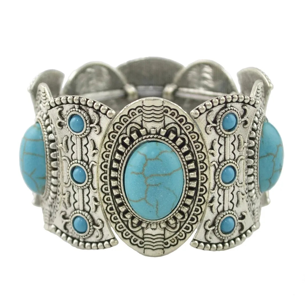 Bohemian Tribal Ethnic Bracelet Indian Vintage Turquoise Gypsy Boho Bangle Festival Travel Women Men Turkish African Jewelry