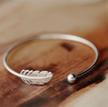 925 Sterling Silver Angel Feather Lucky Arm Cuff Designer Bracelets Bangles For Women Party Jewelry Gifts Jewellery